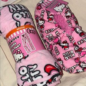 Hello Kitty velour pajama pants & slippers